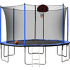 Yeah Depot - 15FT Trampoline with Basketball Hoop Inflator and Ladder(Inner Safety Enclosure) Blue