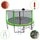 Yeah Depot - 16FT Trampoline with Basketball Hoop pump and Ladder(Inner Safety Enclosure) with soccer goal Green