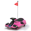 Yeah Depot - 12V Kids Ride-On Drifting Car, Electric Go Kart w/ MP3, USB, LED Lights, High-Low Speed, Power Display, Protector, Battery Powered Racing Vehicle Toy Gift for Children, 8-12 Years Old,Pink