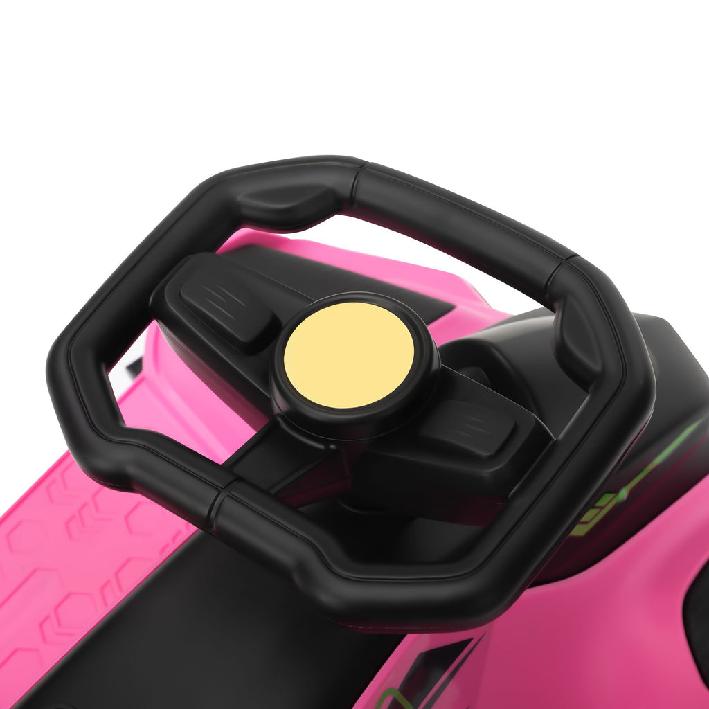 Yeah Depot - 12V Kids Ride-On Drifting Car, Electric Go Kart w/ MP3, USB, LED Lights, High-Low Speed, Power Display, Protector, Battery Powered Racing Vehicle Toy Gift for Children, 8-12 Years Old,Pink