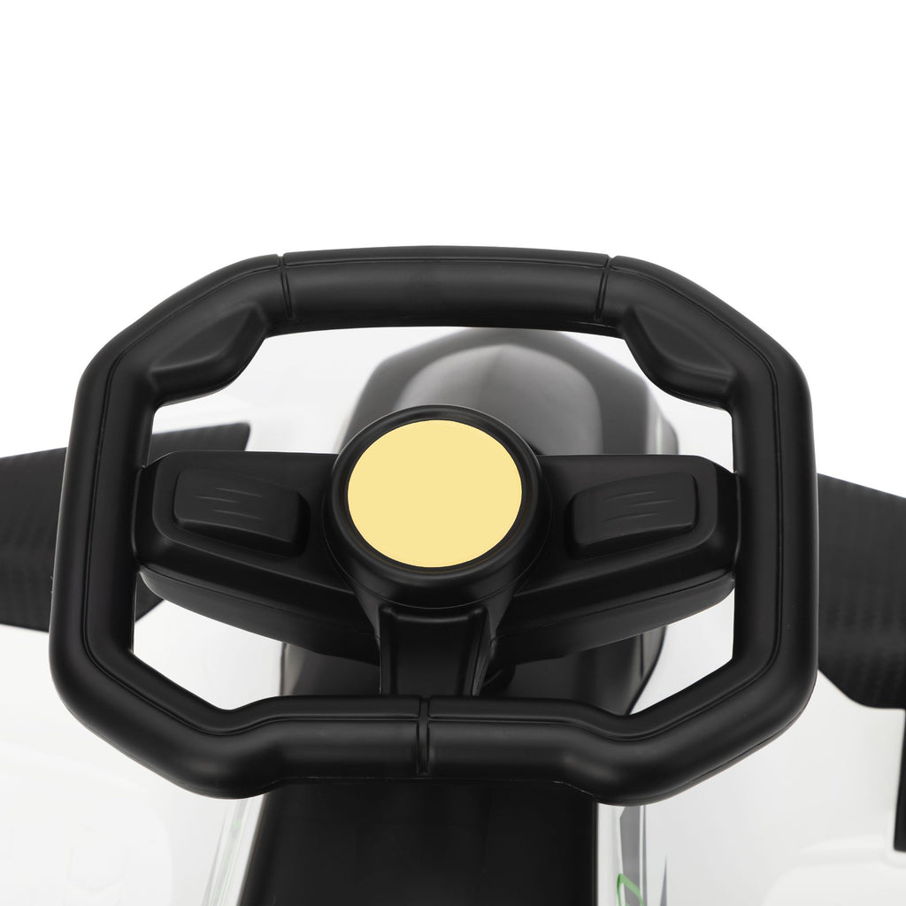 Yeah Depot - 12V Kids Ride-On Drifting Car, Electric Go Kart w/ MP3, USB, LED Lights, High-Low Speed, Power Display, Protector, Battery Powered Racing Vehicle Toy Gift for Children, 8-12 Years Old, White