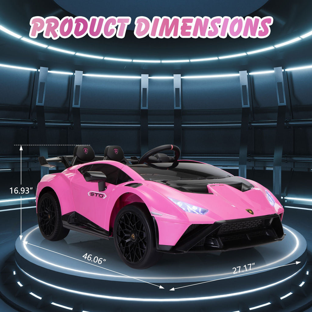 Yeah Depot - Licensed Lamborghini 24V Kids Electric Car, Battery Powered Sports Car w/ 2.4G Remote Control, LED Lights, Music, USB, High-Low Speed, Drifting, Gift for Children 3-8