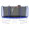 Yeah Depot - 12FT Trampoline with Basketball Hoop, ASTM Approved Reinforced Type Outdoor Trampoline with Enclosure Net