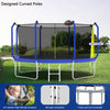 Yeah Depot - 12FT Trampoline with Basketball Hoop, ASTM Approved Reinforced Type Outdoor Trampoline with Enclosure Net