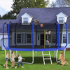 Yeah Depot - 12FT Trampoline with Basketball Hoop, ASTM Approved Reinforced Type Outdoor Trampoline with Enclosure Net