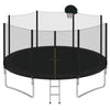 Yeah Depot - 14FT Trampoline for Kids with Safety Enclosure Net, Basketball Hoop and Ladder, Easy Assembly Round Outdoor Recreational Trampoline