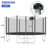 Yeah Depot - 14FT Trampoline for Kids with Safety Enclosure Net, Basketball Hoop and Ladder, Easy Assembly Round Outdoor Recreational Trampoline