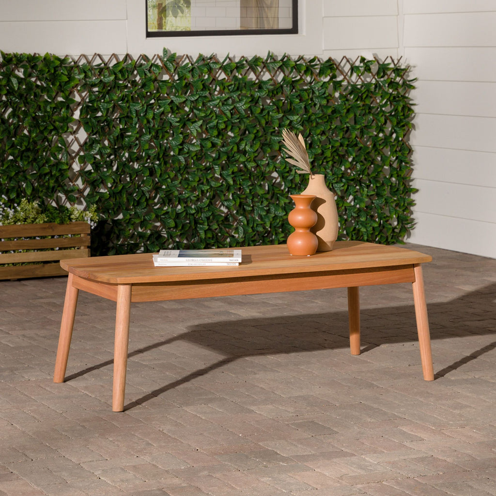 Yeah Depot - Contemporary Eucalyptus Wood Patio Coffee Table â€“ Natural