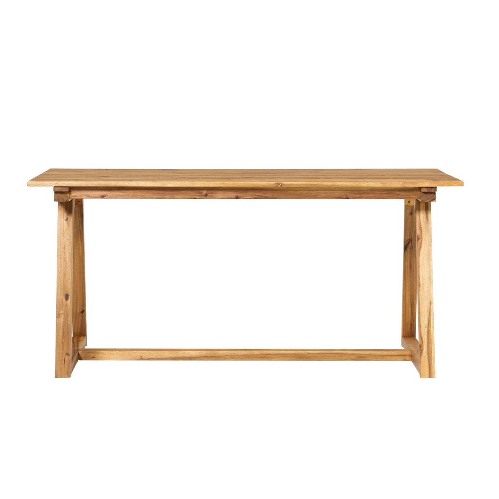 Yeah Depot - Contemporary Solid Wood Slat-Top Patio Dining Table â€“ Natural