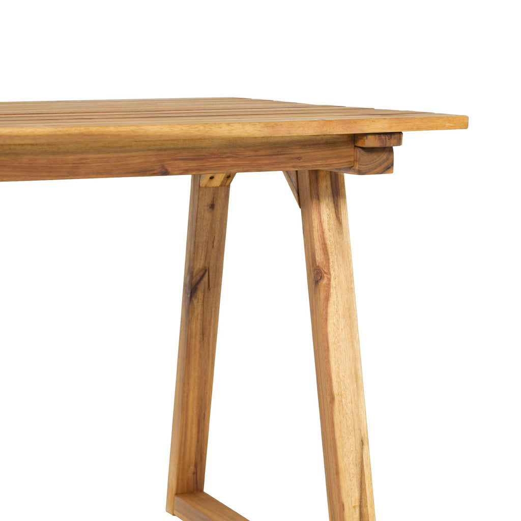 Yeah Depot - Contemporary Solid Wood Slat-Top Patio Dining Table â€“ Natural