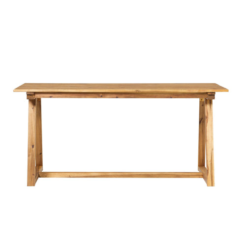 Yeah Depot - Contemporary Solid Wood Slat-Top Patio Dining Table â€“ Natural