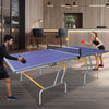 Yeah Depot - 8ft Mid-Size Table Tennis Table Foldable & Portable Ping Pong Table Set for Indoor & Outdoor Games with Net, 2 Table Tennis Paddles and 3 Balls