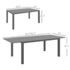 Yeah Depot - Outsunny Expandable Patio Table, Rectangle Patio Table, Outdoor Dining Table for 6-8 People with Aluminum Frame & Slatted Tabletop for Garden, Lawn, Balcony, Terrace, Charcoal Gray