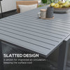 Yeah Depot - Outsunny Expandable Patio Table, Rectangle Patio Table, Outdoor Dining Table for 6-8 People with Aluminum Frame & Slatted Tabletop for Garden, Lawn, Balcony, Terrace, Charcoal Gray