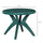 Yeah Depot - Outsunny 36.25'' Dia Round Plastic Patio Table with Umbrella Hole, Outdoor Bistro Dining Table, for Bar, Garden, Backyard, Poolside, Yard, Green