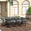 Yeah Depot - Outsunny 75'' x 35'' Outdoor Dining Table for 8 People, Rectangular Aluminum Frame Garden Table with All-Weather Faux Wood Top for Garden, Lawn, Patio, Black