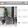Yeah Depot - Outsunny 75'' x 35'' Outdoor Dining Table for 8 People, Rectangular Aluminum Frame Garden Table with All-Weather Faux Wood Top for Garden, Lawn, Patio, Black