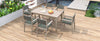 Yeah Depot - Outdoor Dining Set Patio Dining table and Chairs with Rattan Backrest and Removable Cushions for Patio and Backyard, White Washed