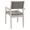 Yeah Depot - Outdoor Dining Set Patio Dining table and Chairs with Rattan Backrest and Removable Cushions for Patio and Backyard, White Washed