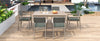 Yeah Depot - Outdoor Dining Set Patio Dining table and Chairs with Rattan Backrest and Removable Cushions for Patio and Backyard, White Washed