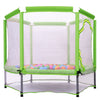 Yeah Depot - 55'' Toddlers Trampoline with Safety Enclosure Net and Balls, Indoor Outdoor Mini Trampoline for Kids