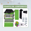 Yeah Depot - 55'' Toddlers Trampoline with Safety Enclosure Net and Balls, Indoor Outdoor Mini Trampoline for Kids