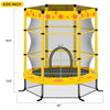 Yeah Depot - 55 Inch Kids Trampoline with Safety Enclosure Net, 4.5FT Outdoor Indoor Trampoline for Kids (Yellow)