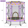 Yeah Depot - 55 Inch Kids Trampoline with Safety Enclosure Net, 4.5FT Outdoor Indoor Trampoline for Kids (Purple)
