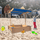 Yeah Depot - Children's Wooden Sandbox with Adjustable Canopy, Sandpit with Covers Kids Wood Playset Outdoor Backyard - Upgrade Retractable,45.3''L x 45.3''W x 46.5''H,Golden Red