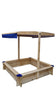 Yeah Depot - Children's Wooden Sandbox with Adjustable Canopy, Sandpit with Covers Kids Wood Playset Outdoor Backyard - Upgrade Retractable,45.3''L x 45.3''W x 46.5''H,Golden Red
