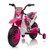 Yeah Depot - 12V Kids Ride on Toy Motorcycle, Electric Motor Toy Bike with Training Wheels for Kids 3-6, Rose Red