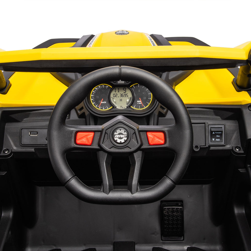 Yeah Depot - 12V Ride On Car with Remote Control,UTV ride on for kid,3-Point Safety Harness, Music Player (USB Port/Volume Knob/Battery Indicator), LED Lights, High-Low Speed Switch - Off-Road Adventure for Kids