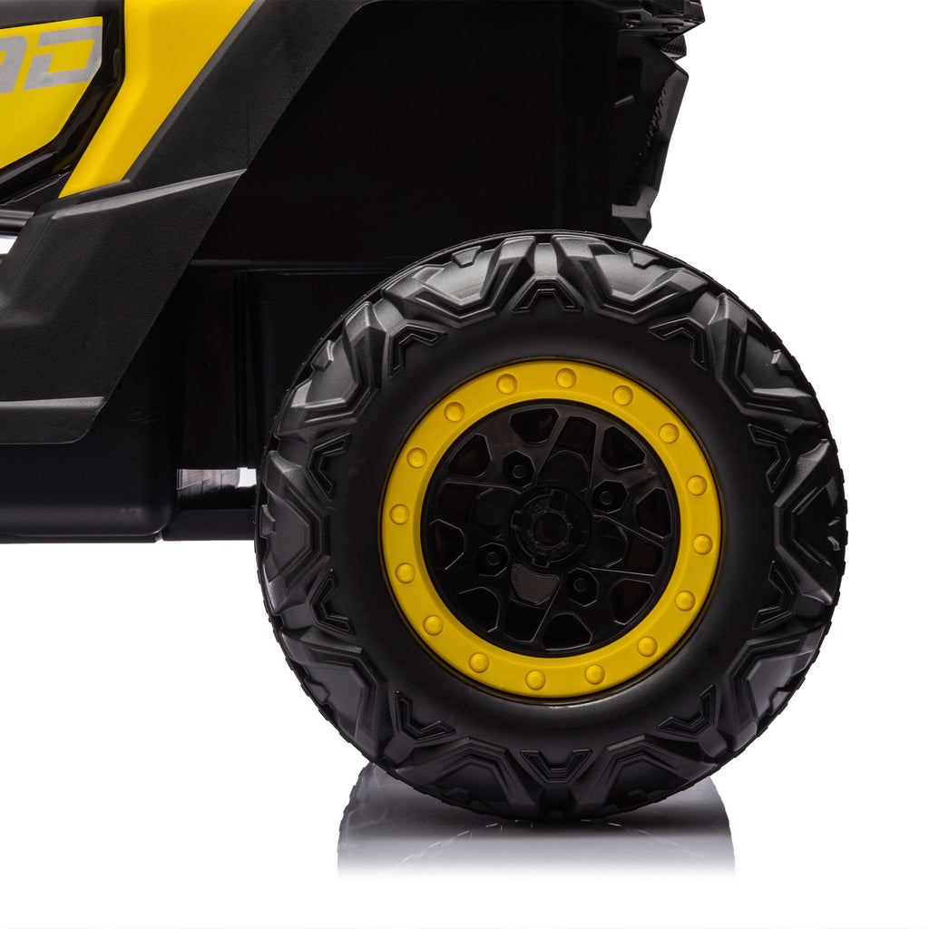 Yeah Depot - 12V Ride On Car with Remote Control,UTV ride on for kid,3-Point Safety Harness, Music Player (USB Port/Volume Knob/Battery Indicator), LED Lights, High-Low Speed Switch - Off-Road Adventure for Kids