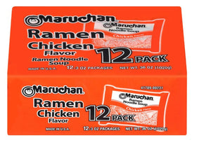 Flexile - Maruchan Ramen Noodle Chicken Flavor Soup, 3 oz, 12 Count Shelf Stable Package