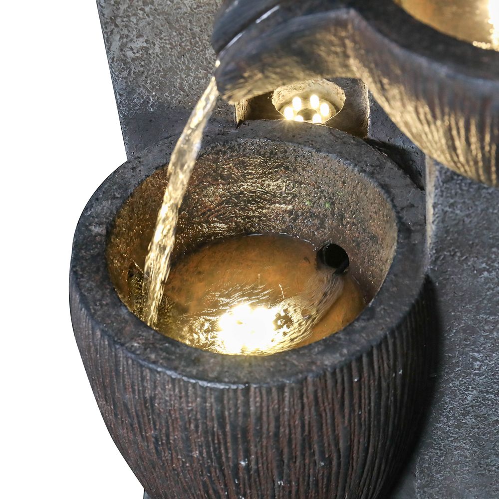 Rcosy - 39inches Outdoor Water Fountains with LED Lights for Garden Decor