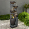 Rcosy - 39inches Outdoor Water Fountains with LED Lights for Garden Decor