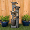 Rcosy - 39inches Outdoor Water Fountains with LED Lights for Garden Decor