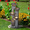 Rcosy - 39inches Outdoor Water Fountains with LED Lights for Garden Decor