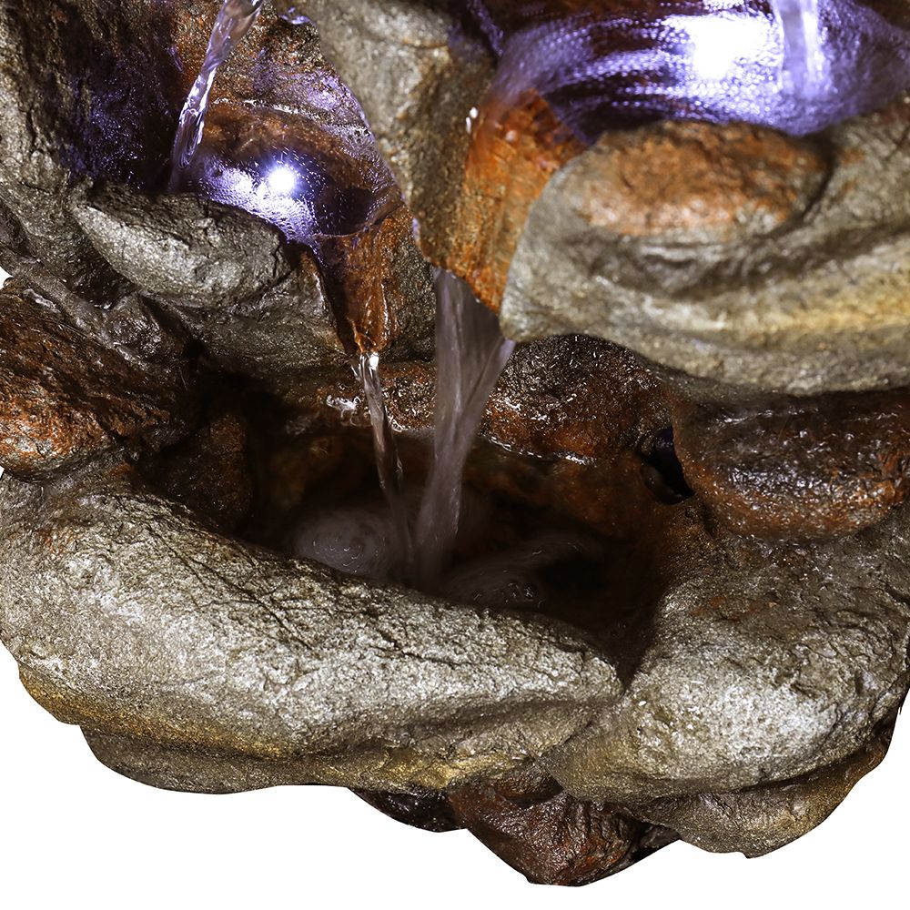 Rcosy - 29.9inches Rock Water Fountain with LED Lights
