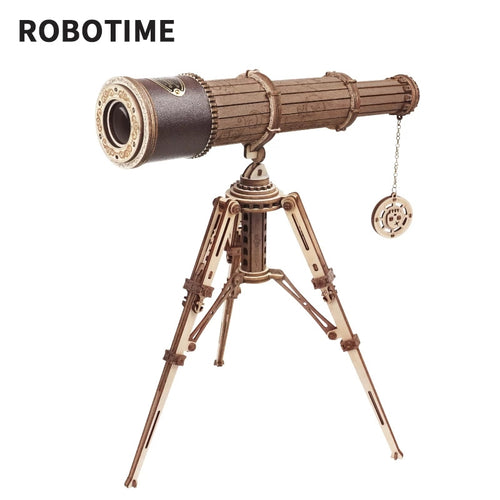 Smilegive - Robotime ROKR Monocular Telescope 3D Wooden Puzzle Game Assembly Toys for Children Teens Adult Birthday Christmas Gift Dropship