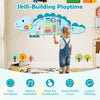inQ Boutique - 11-in-1 Dinosaur Activity Wall Busy Board Panels-- Wooden Sensory Toy-Blue