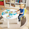 inQ Boutique - 11-in-1 Dinosaur Activity Wall Busy Board Panels-- Wooden Sensory Toy-Blue