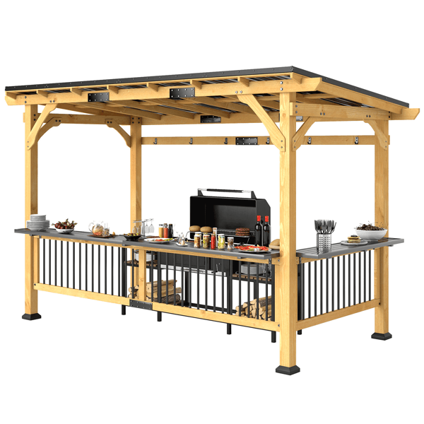 inQ Boutique - Grill Gazebo , Wooden BBQ Grill Gazebo