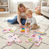 inQ Boutique - 11-in-1 Dinosaur Activity Wall Busy Board Panels-- Wooden Sensory Toy-Pink