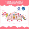 inQ Boutique - 11-in-1 Dinosaur Activity Wall Busy Board Panels-- Wooden Sensory Toy-Pink