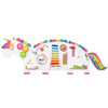 inQ Boutique - 11-in-1 Dinosaur Activity Wall Busy Board Panels-- Wooden Sensory Toy-White
