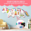 inQ Boutique - 11-in-1 Dinosaur Activity Wall Busy Board Panels-- Wooden Sensory Toy-White