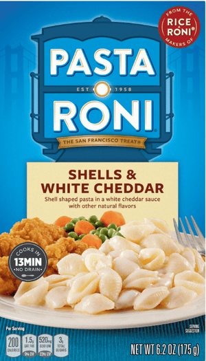 Pasta Roni Shells & White Cheddar, 6.2 oz Box