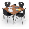 Activity Table - 36'' Square - Amber Cherry Top Surface - Black Edgeband - BALT