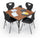 Activity Table - 36'' Square - Amber Cherry Top Surface - Black Edgeband - BALT